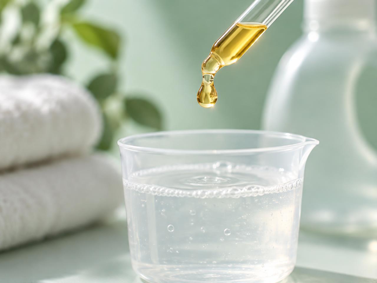 Een druppel wasparfum valt in het mixbakje